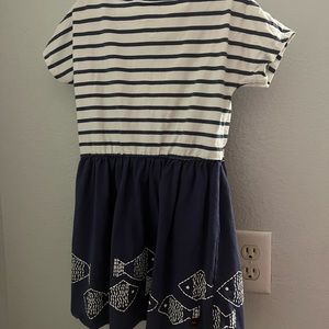 Blue and white fish themed tea collection dress